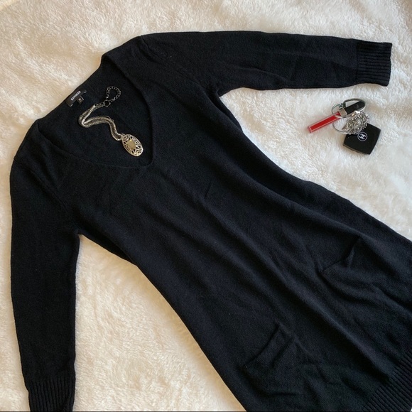 ☀️sale! {EXPRESS} Black 3/4 Sleeve Sweater Dress - Picture 6 of 6